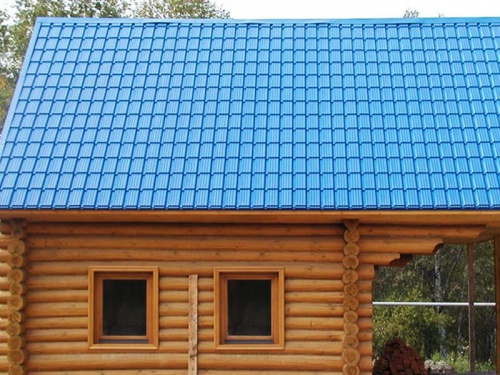 Металлочерепица модерн 0,45 PE RAL 3003 рубиново-красный